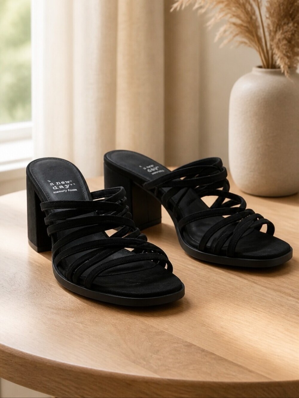 Jeffrey Campbell Women's Interwine Heeled Slide Sandals Size 8.5 Black S…